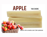 Himalayan Yak Milk Bone Chews for Medium/Large Dogs -Apple Flavor, Organic, each 5-6