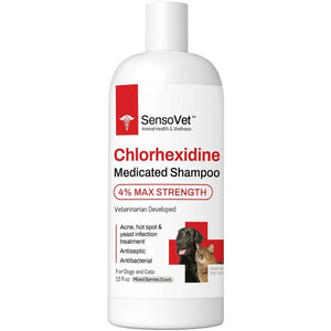 SensoVet Chlorhexidine 4% Max Strength Shampoo Medicated Shampoo for Dogs & Cats