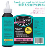 Curicyn Pink Eye Solution for Dogs, Cats, Cattle, Horses, Sheep and Goats - 3 oz