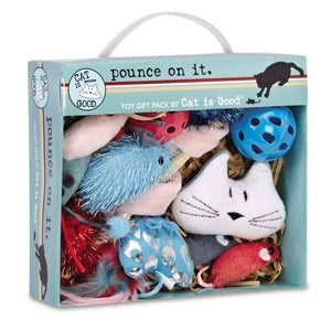 Cat is Good Pounce on It 12-Piece Gift Pack-rattle, catnip mice, balls, CAT Toys