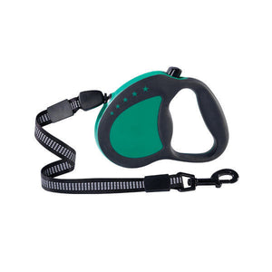 Guardian Gear Corded Retractable Reflective Leash / Lead All Sizes - Green