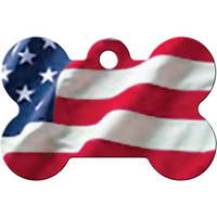 Proud American USA Flag Bone Dog ID Tags/Pet ID Tags with Free Engraving