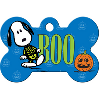 Snoopy Boo Large Bone Dog Name ID Tags with Free engraving - Large Bone Shape