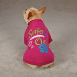 Casual Canine Surfer Girl T-Shirt for Dogs "Surf's Up" Tee - Soft, lightweight