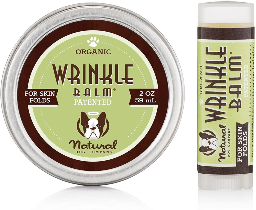 Natural Dog Company - Wrinkle Balm - Protects Dog’s Skin Folds, Treats Dermatitis, Redness, Chafing, Inflammation - Organic, All-Natural Ingredients, Perfect for Bulldogs - Tin